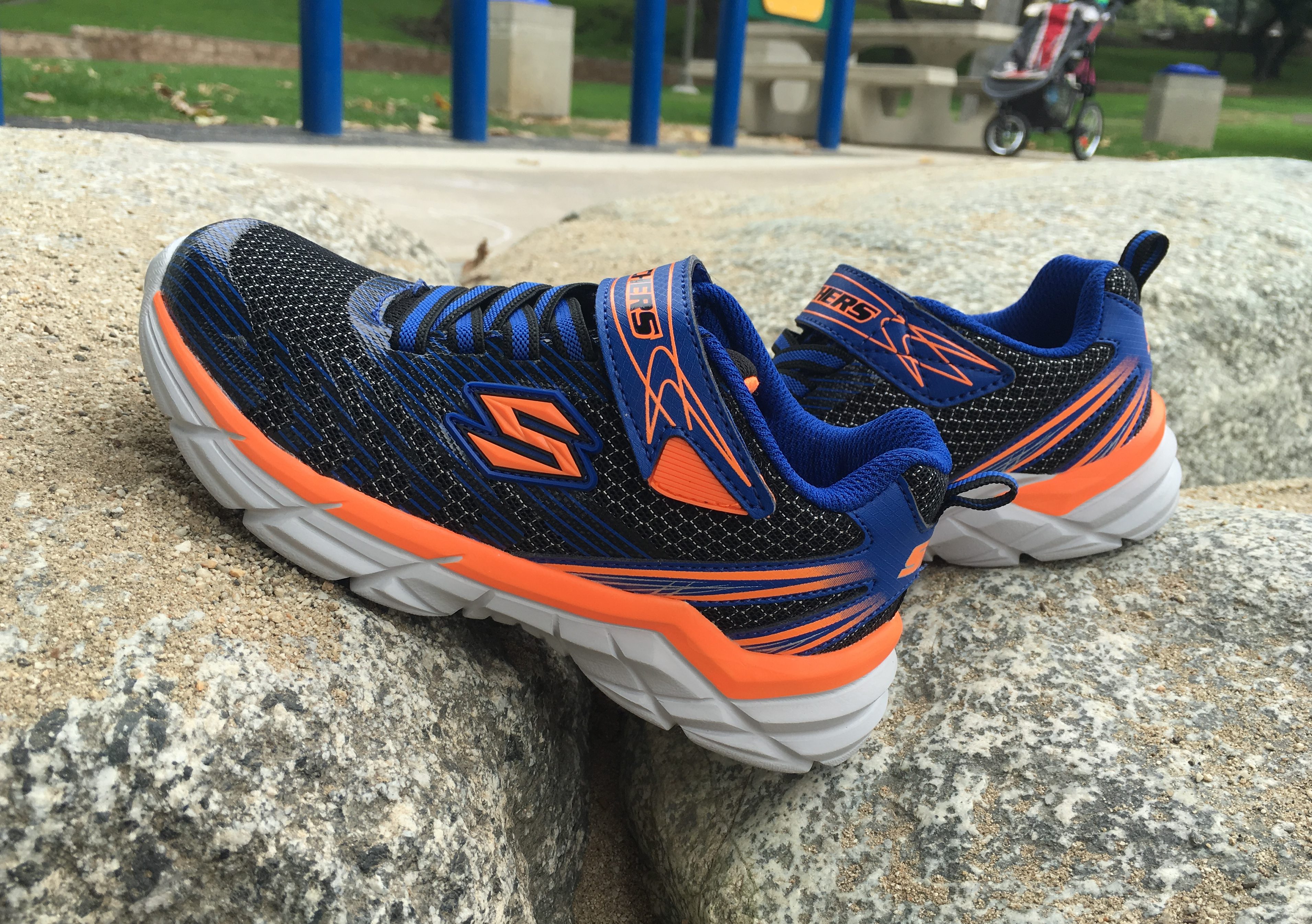 A pair of Skechers shoes.