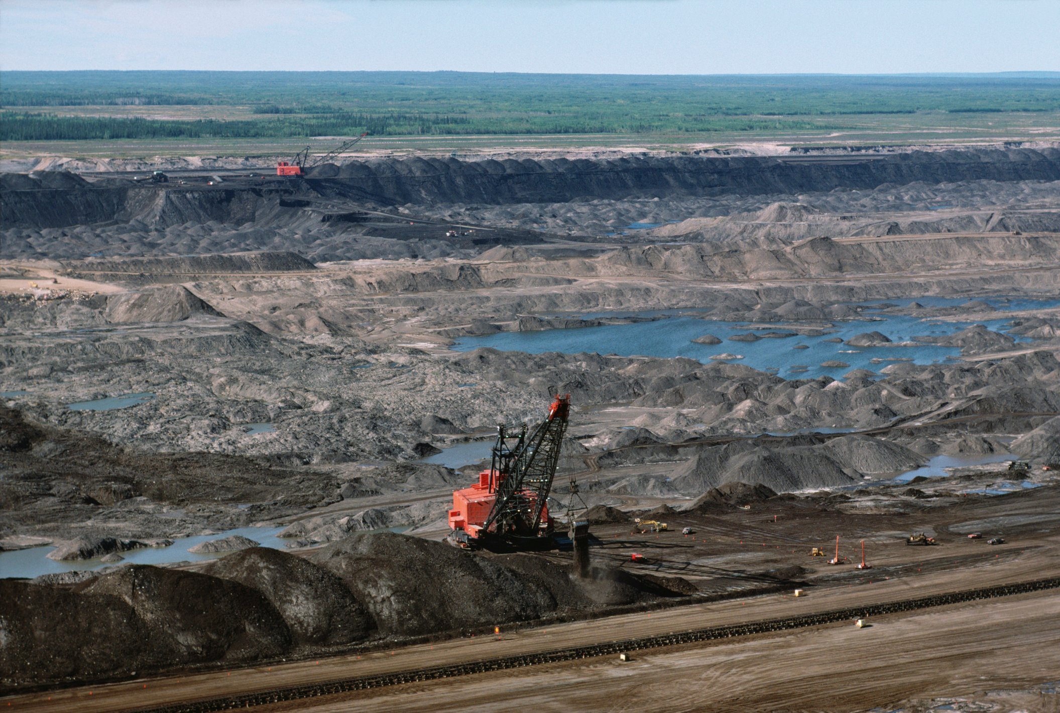 An oil sand mining field.