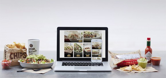 Chipotle's menu items and ordering app.