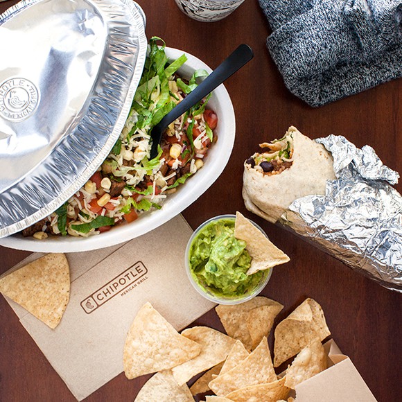 Chipotle menu items.