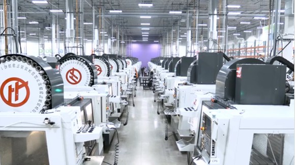 View of many CNS machines in Proto Labs' factory.