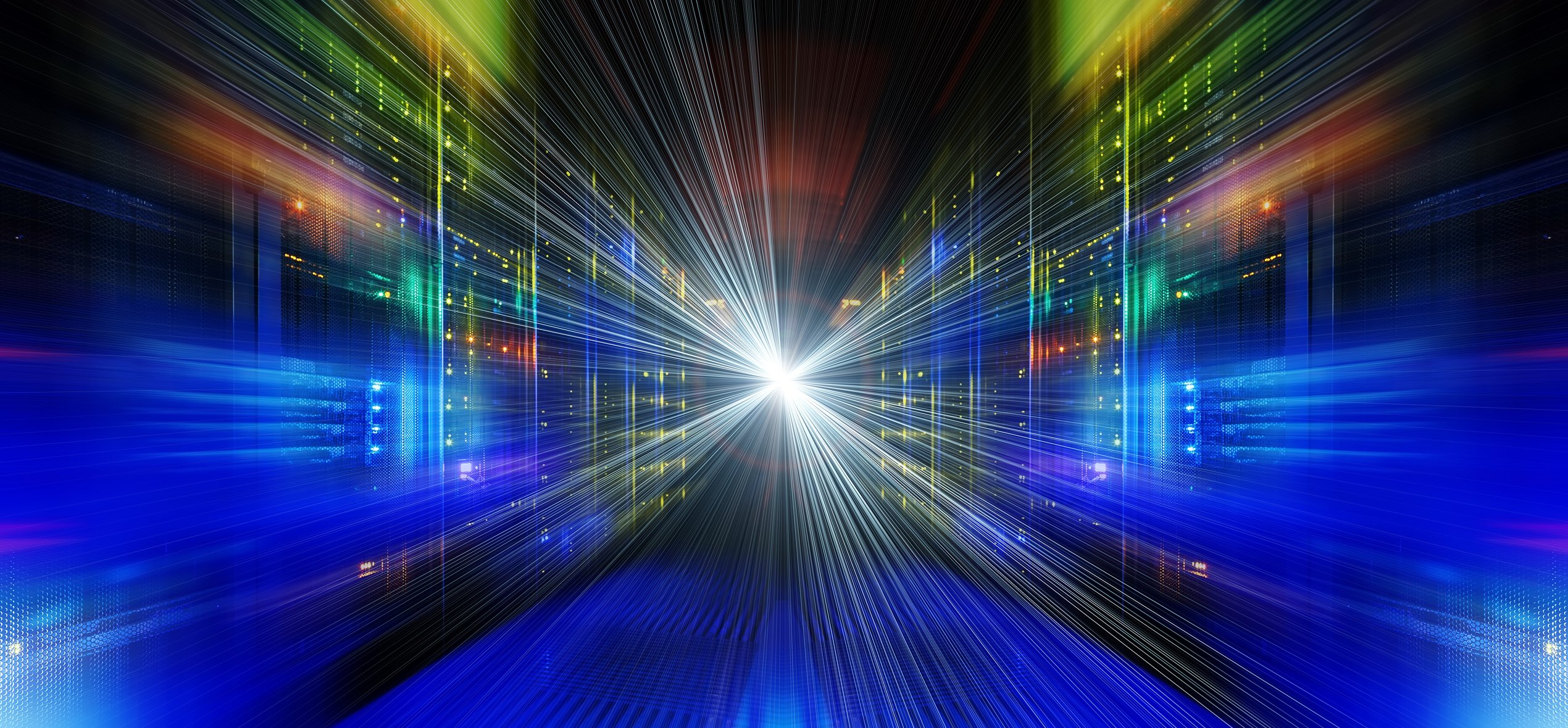 Stylized visualization of a data center