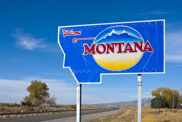 Welcome to Montana sign.