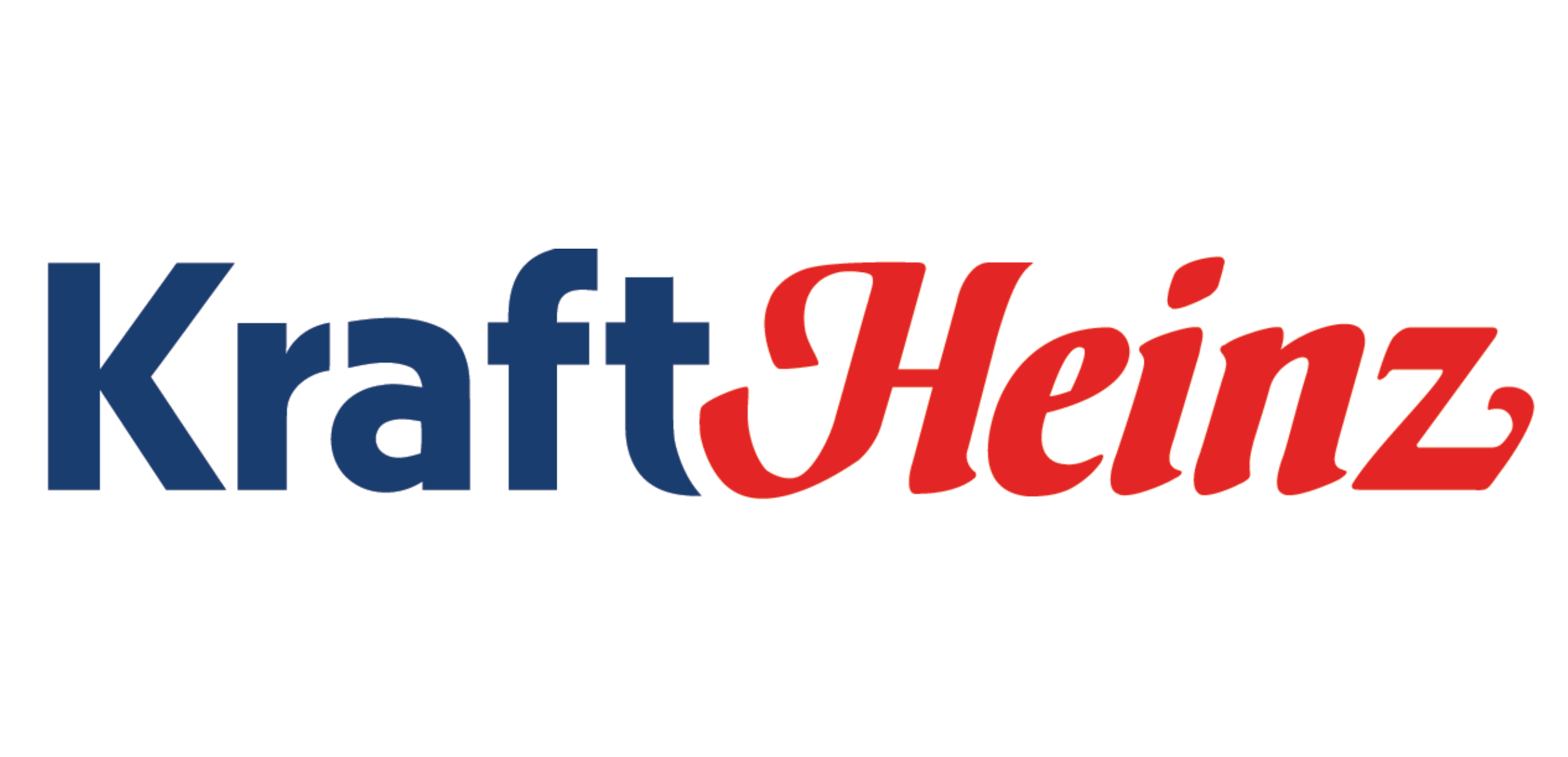 Kraft Heinz logo with the word Kraft written in blue and Heinz in red.