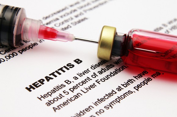 Hepatitis B definition with syringe.