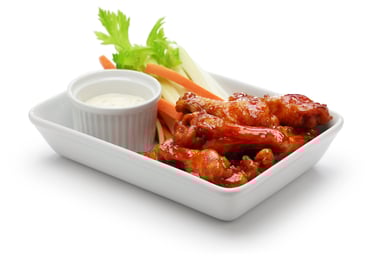 Chicken wings and celery plate