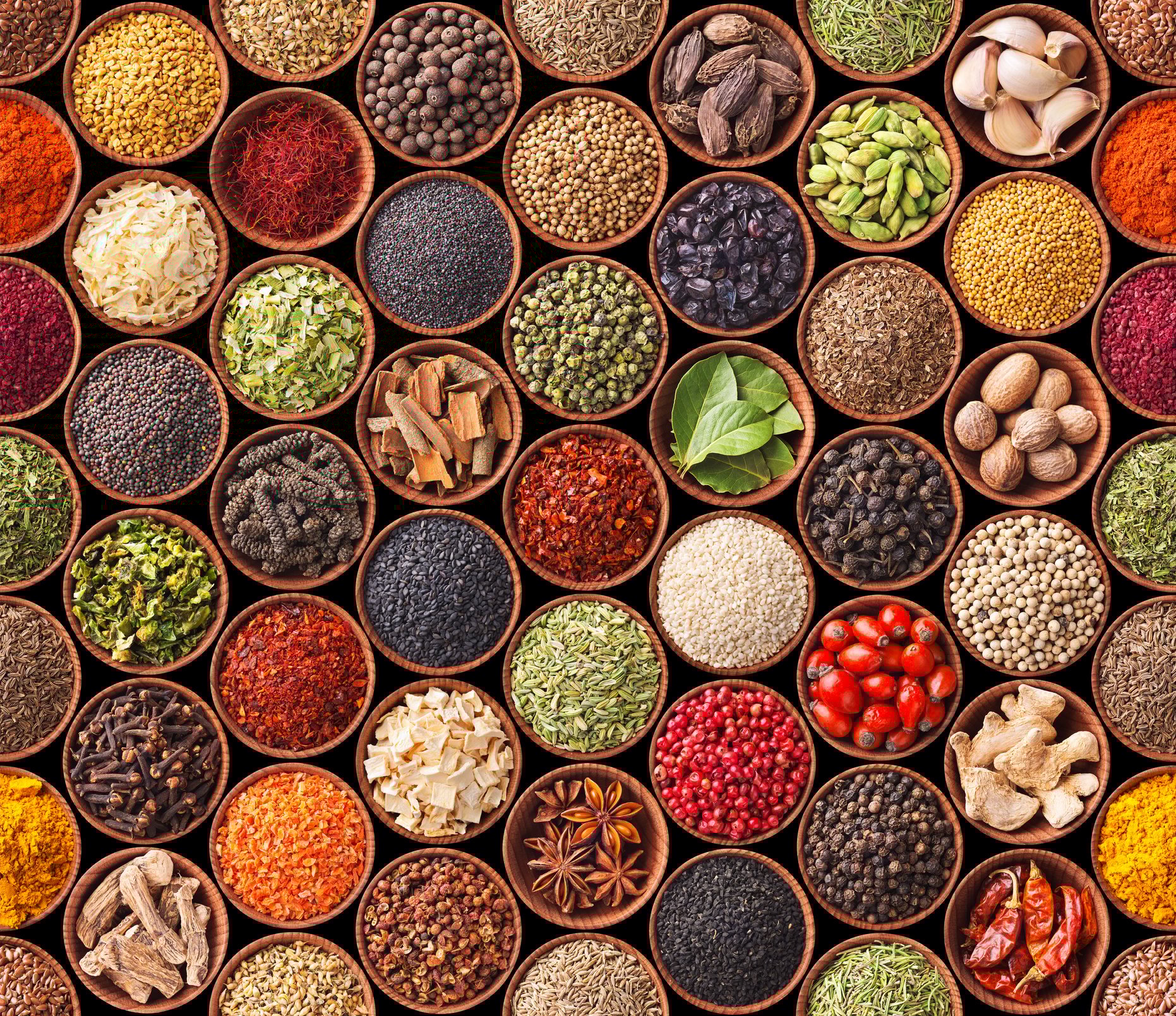 Various food ingredients spices