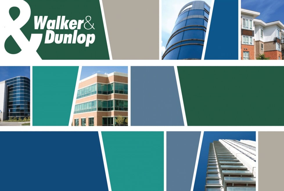 Walker & Dunlop logo and various buildings in the company's portfolio of real estate assets.
