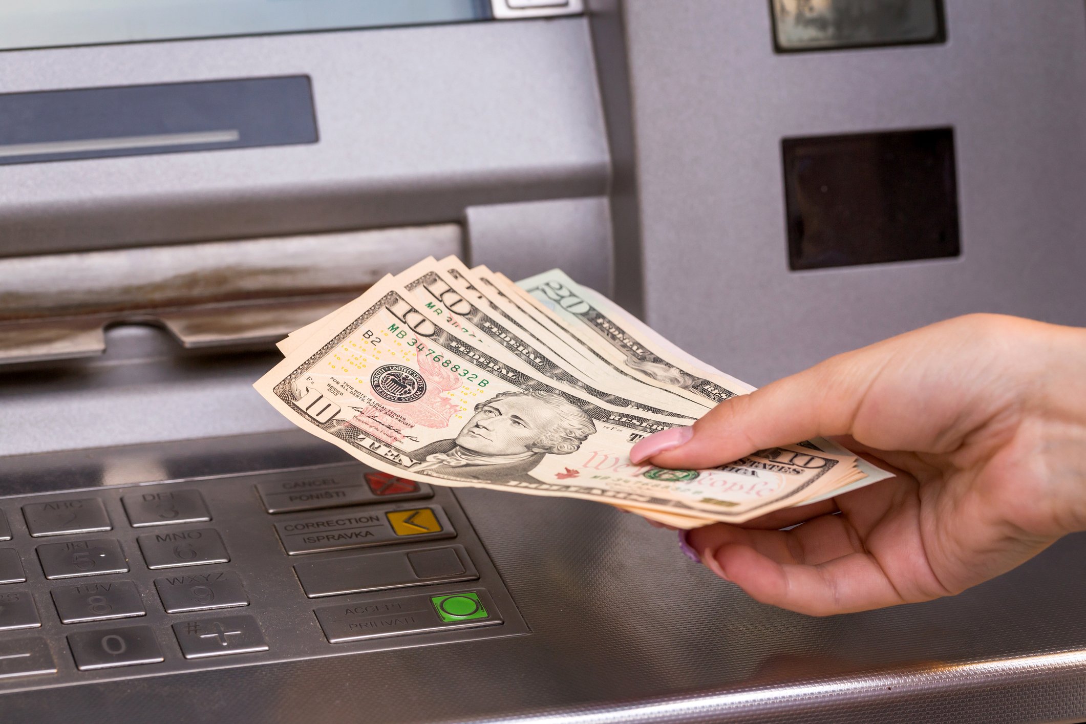 Withdrawing cash from an ATM