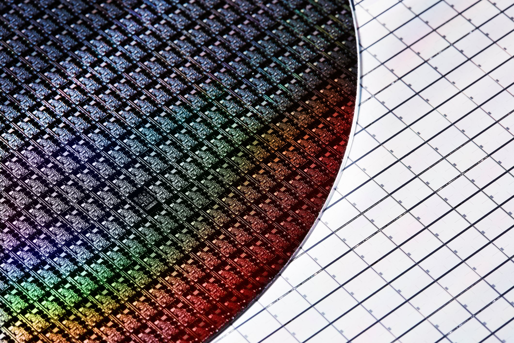 Semiconductor wafer on graph paper