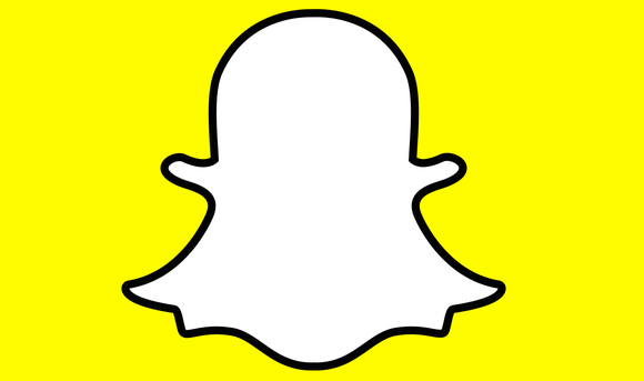 Snap Inc's logo of a white ghost on a yellow background