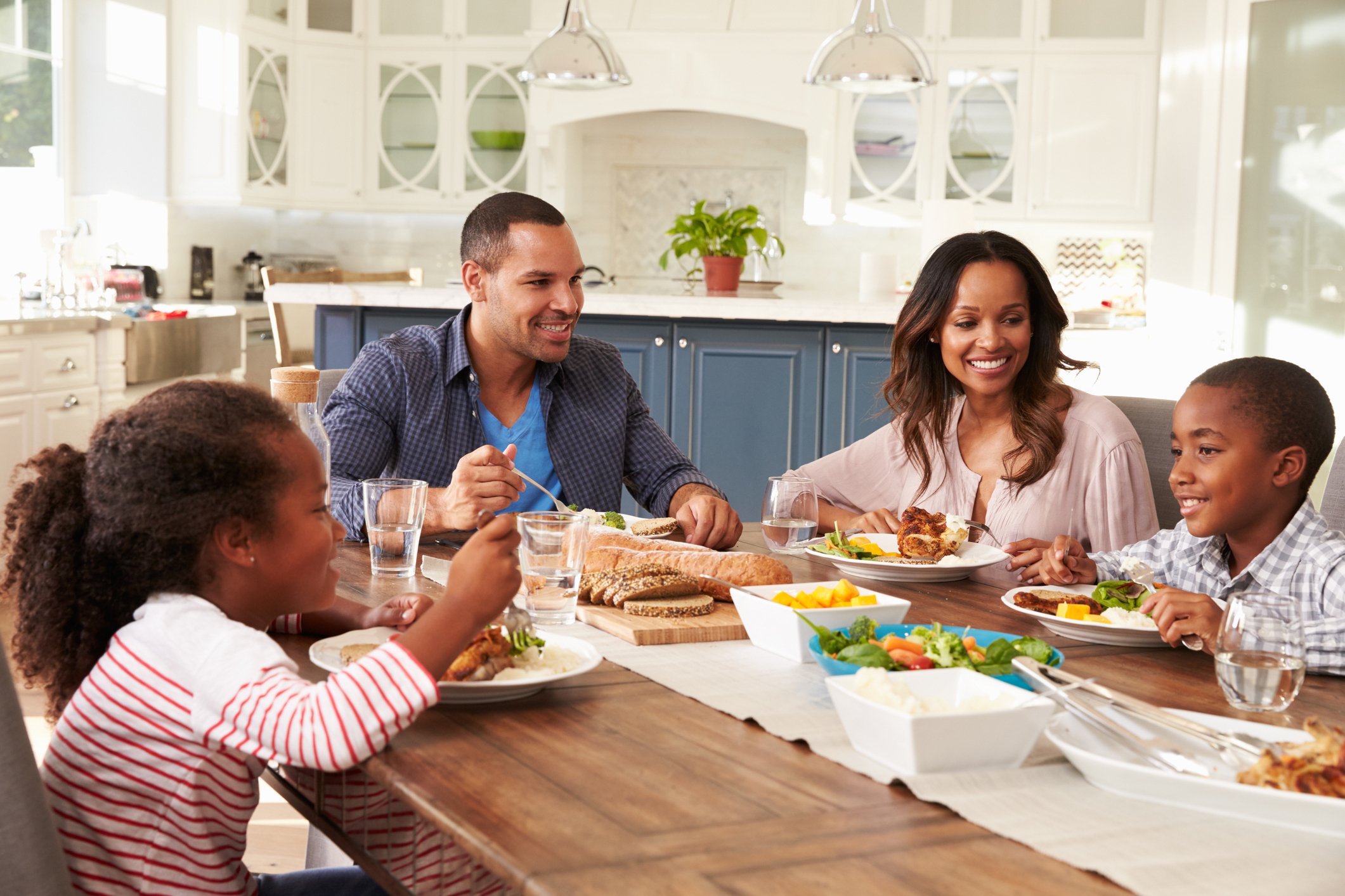 Family eating a meal