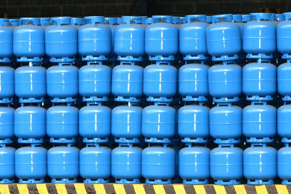 stacked propane tanks