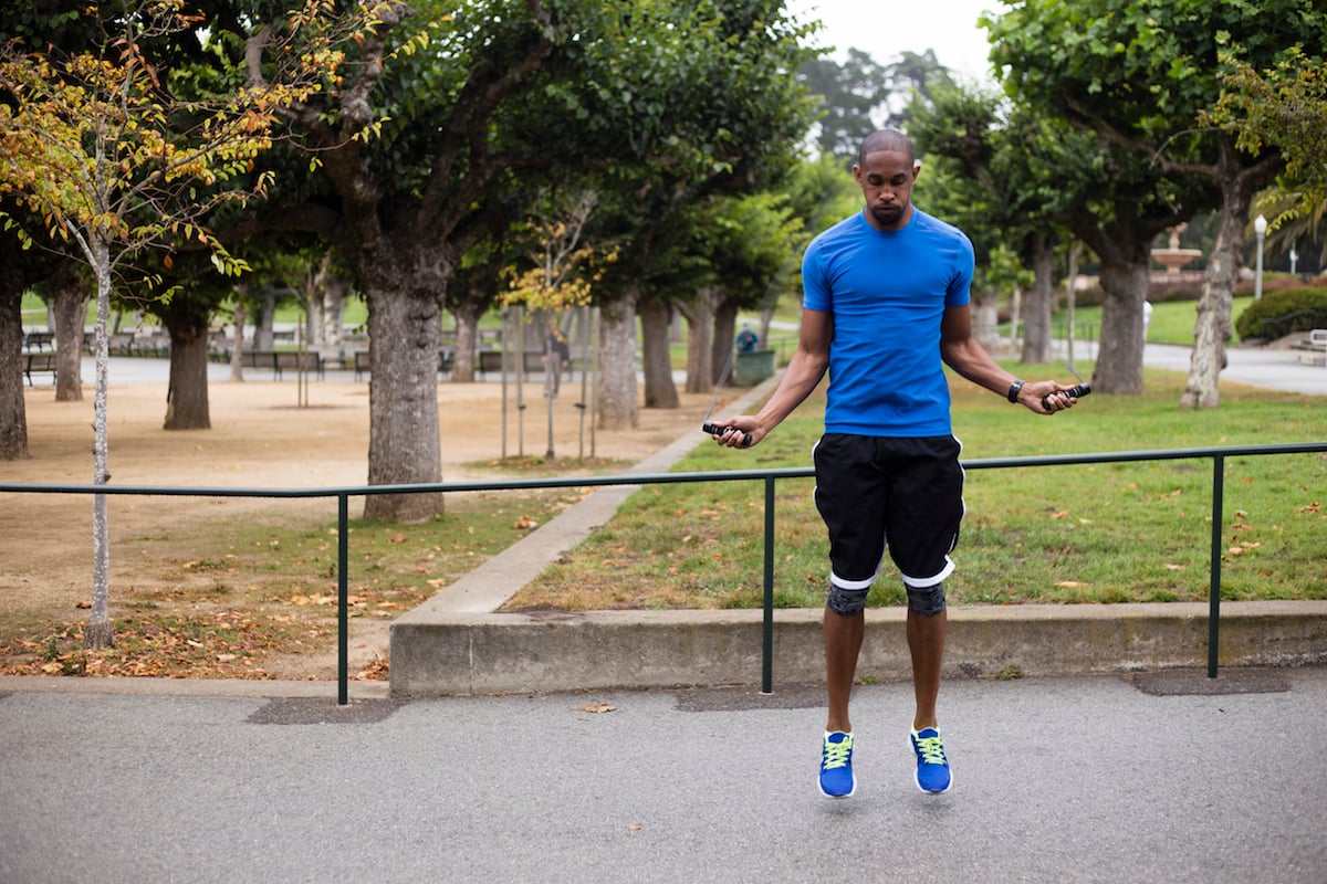 A man using a jump rope.