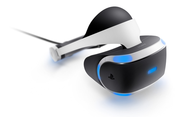 A Sony Playstation virtual reality headset