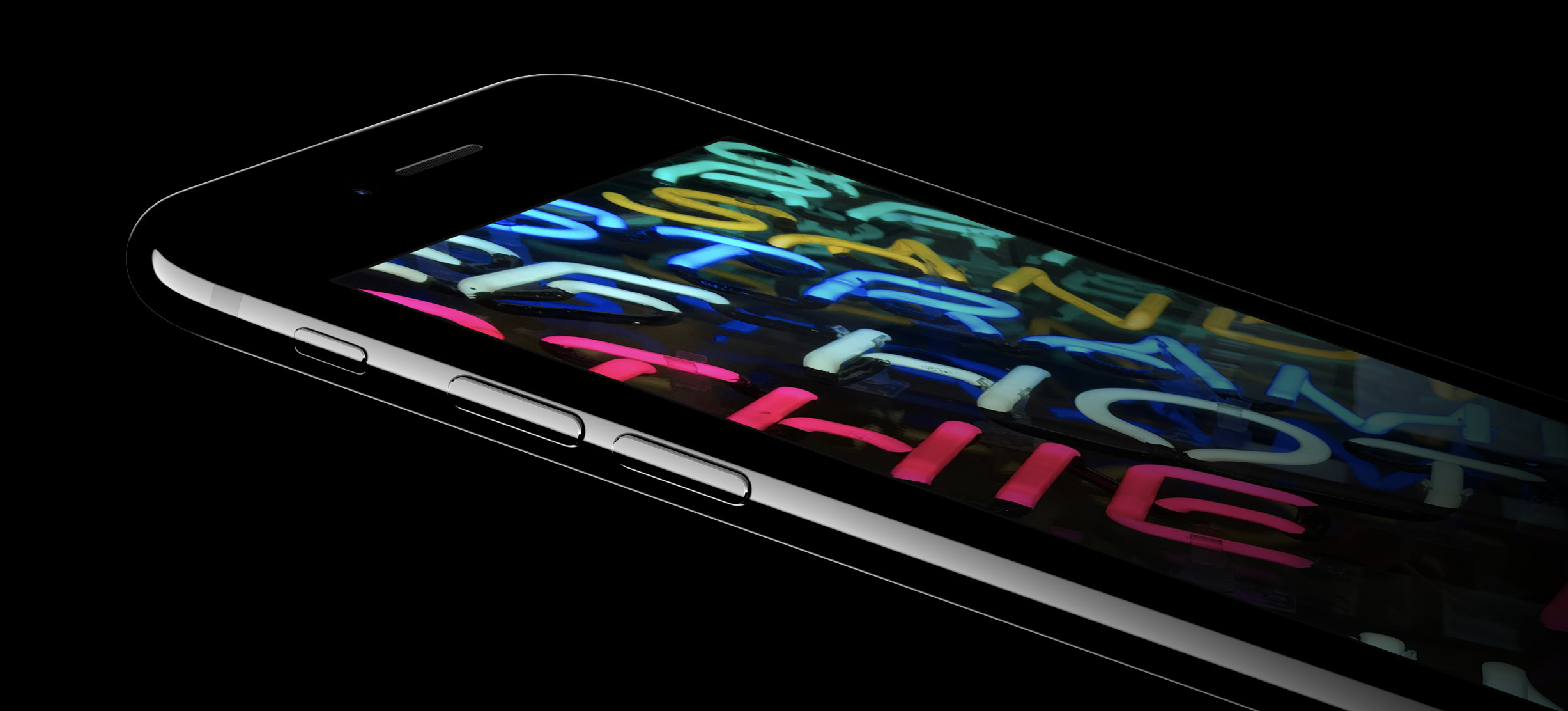 Side view of iPhone 7 display