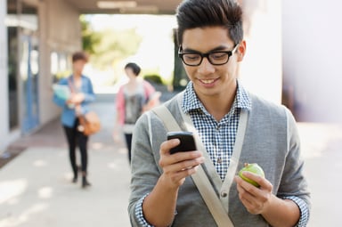 Student Holding Phone