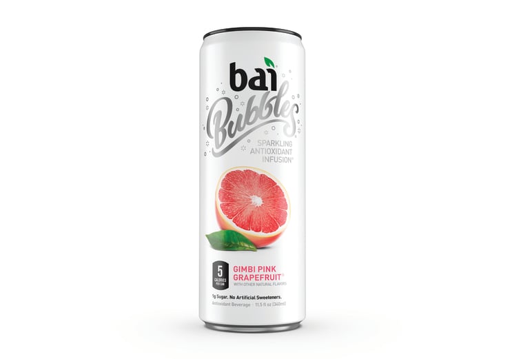 Can of "Bai Bubbles" on white background.