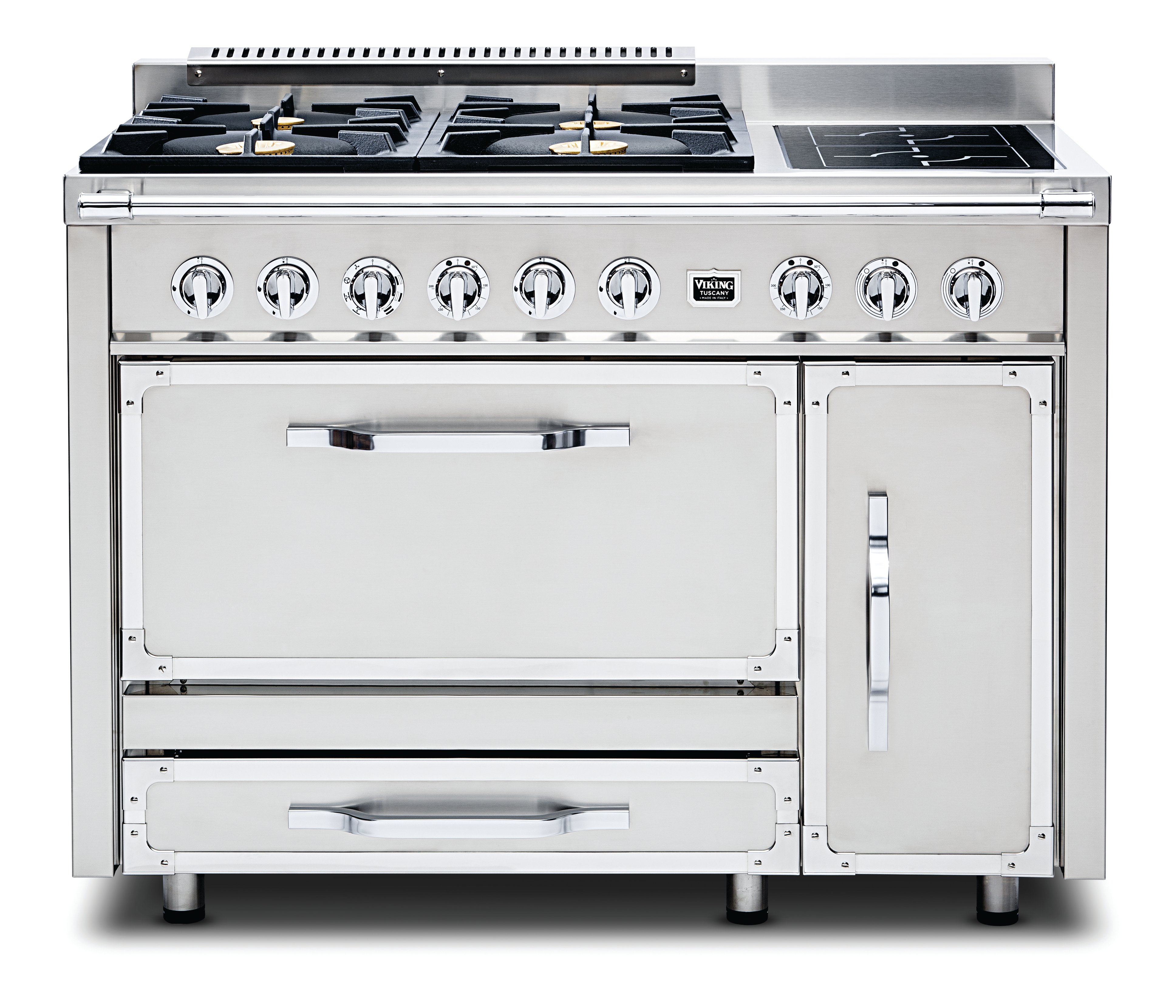 Industrial stovetop and oven.