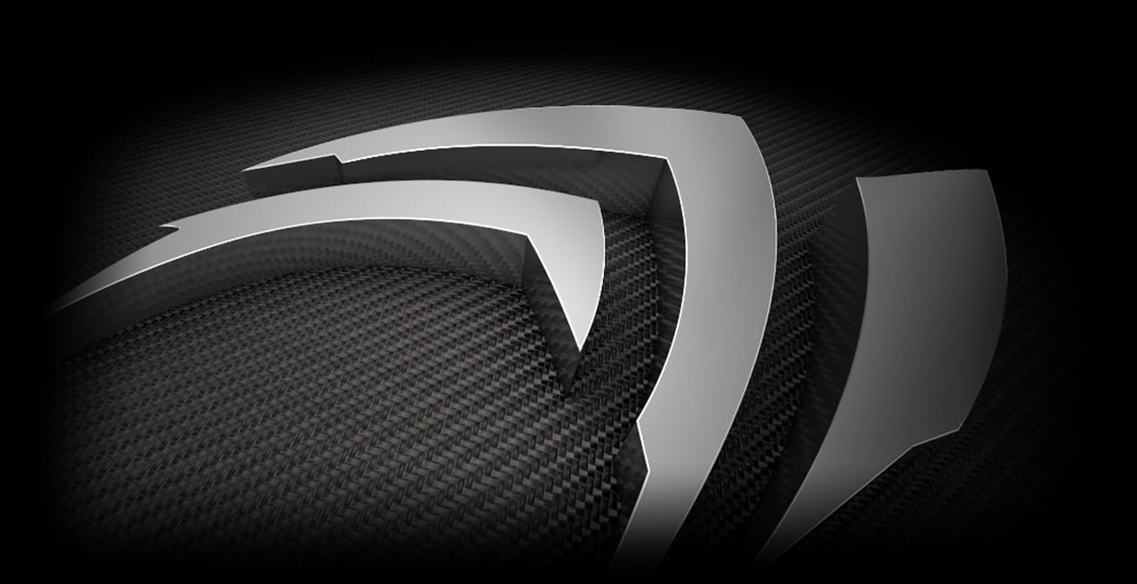 Stylized Nvidia logo in at least fifty shades of gray.