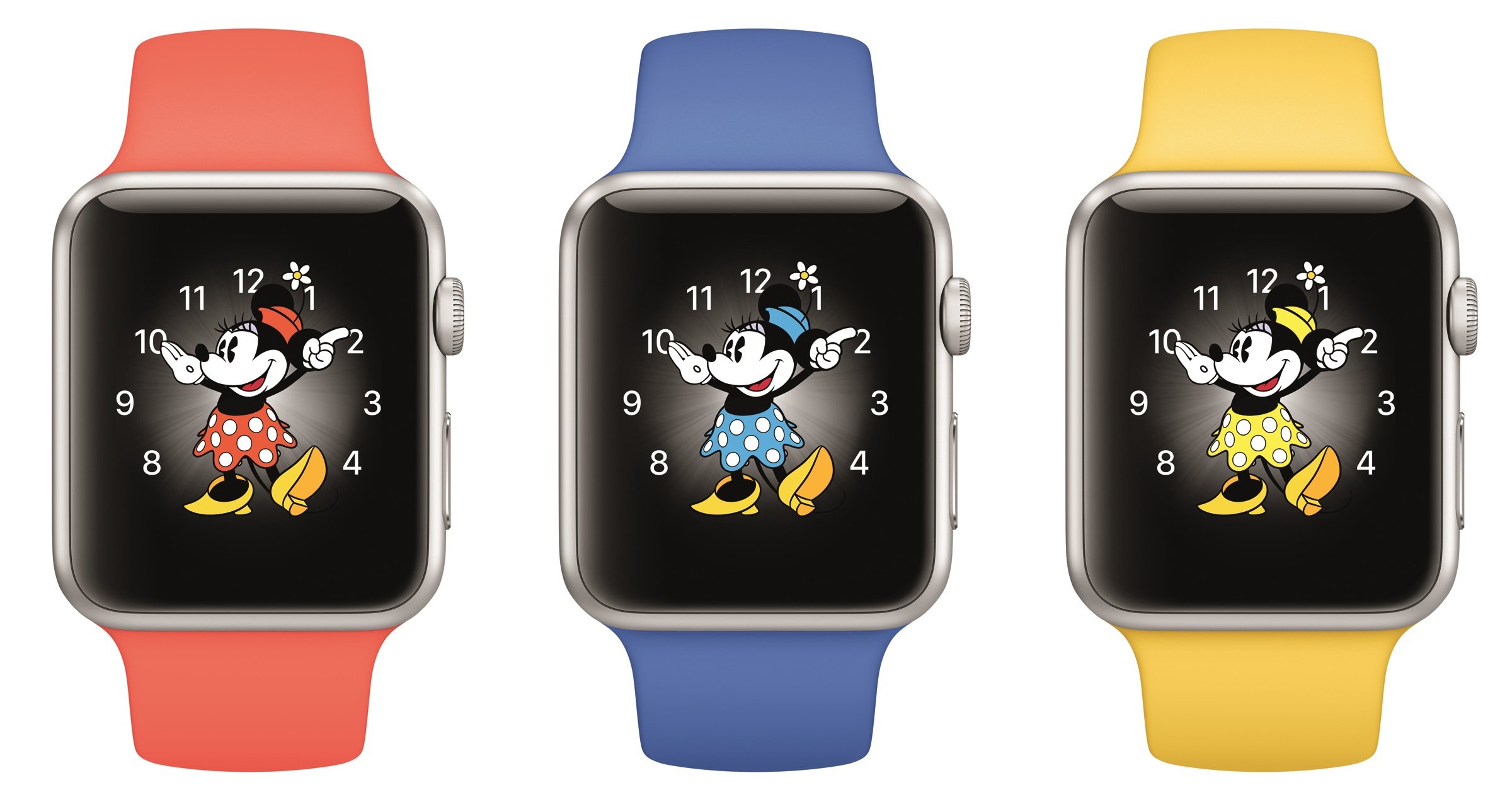 Three Apple Watches in a row. 