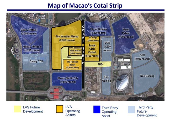 A map of Macau's Cotai Strip.