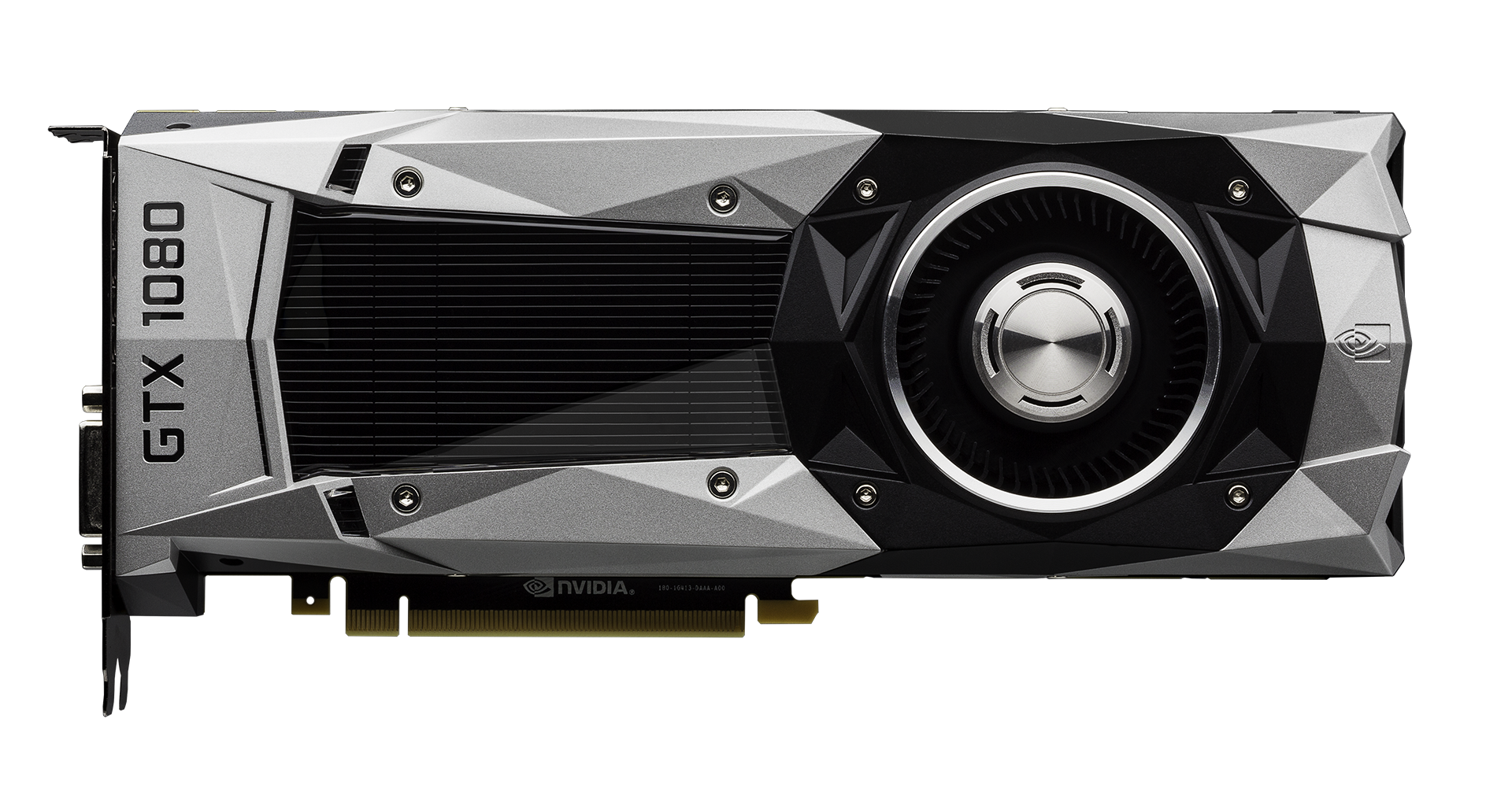 Side view of NVIDIA's GeForce GTX 1080 graphics processor