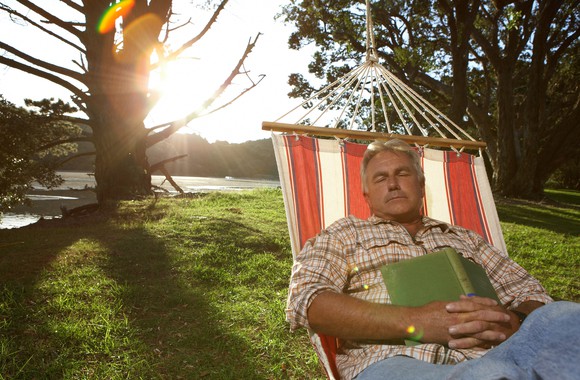 Man sleeping in hammock