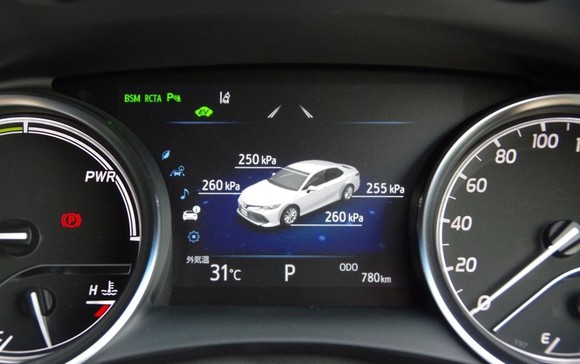 A car's instrument cluster.