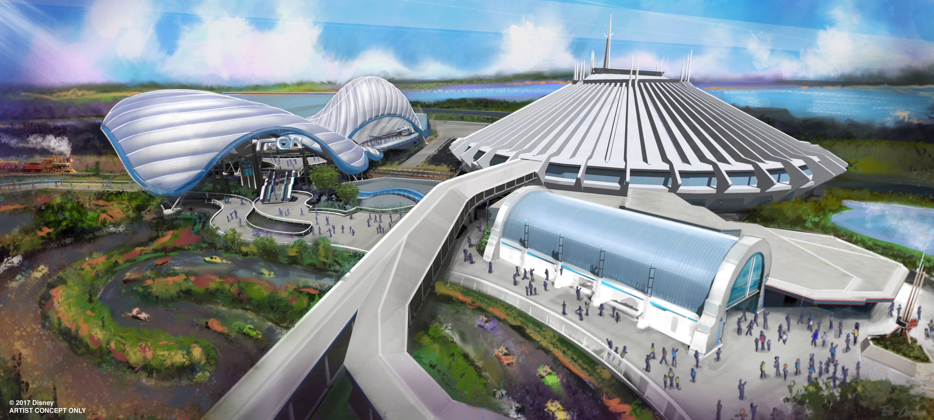Magic Kingdom's concept art for what Tomorrowland will look in a few years when the Tron coaster opens.