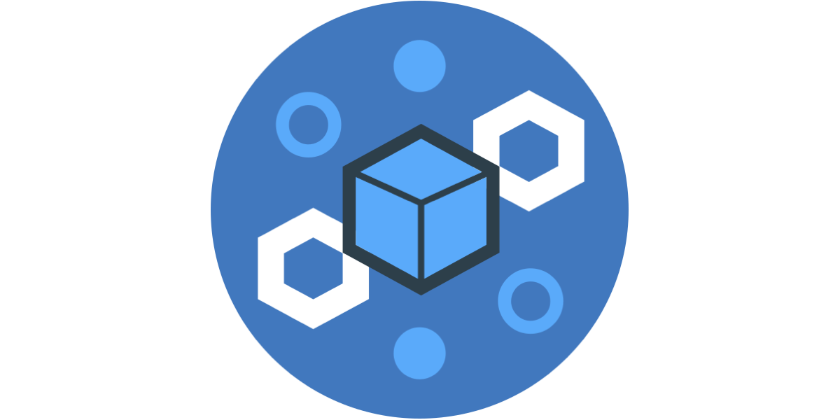 An icon with a block and chain, representing IBM's blockchain service.