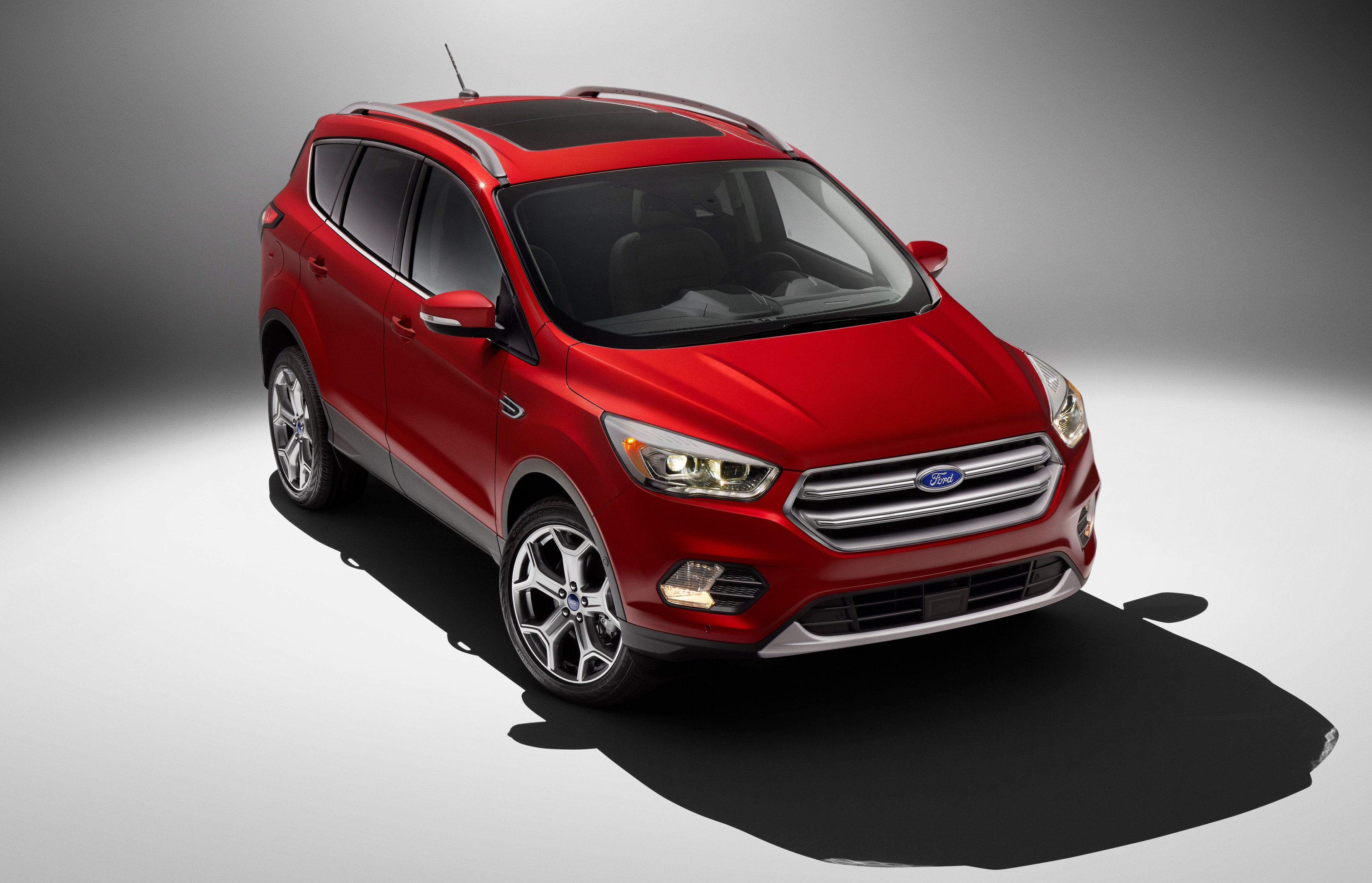A red 2017 Ford Escape SUV.