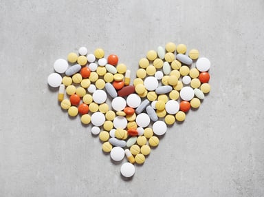 Heart shaped from pills