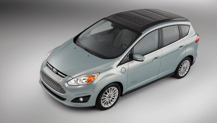 Ford C-Max Solar Energi concept car with a solar roof. 