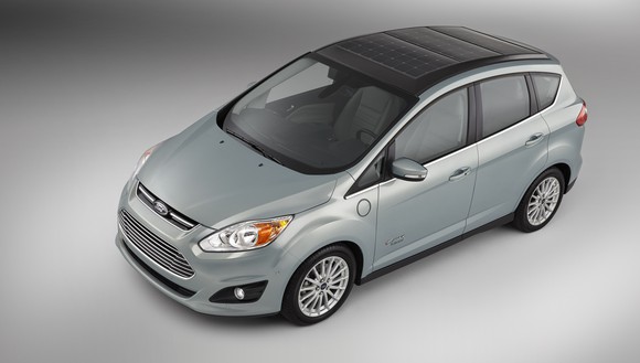 Ford C-Max Solar Energi concept car with a solar roof. 
