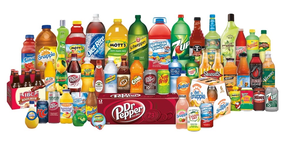 Dr Pepper Snapple Group's brand portfolio.