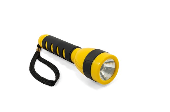 A yellow and black flashlight.