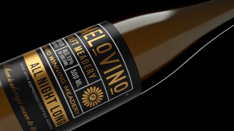 A bottle of mead from Melovino Meadery in New Jersey.