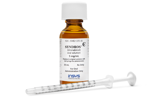 A bottle of Insys Therapeutics' Syndros.