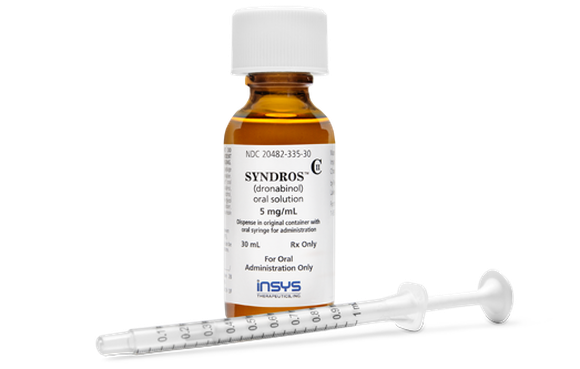 A bottle of Insys Therapeutics' Syndros.