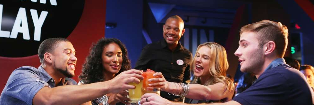 People eating at Dave & Buster's