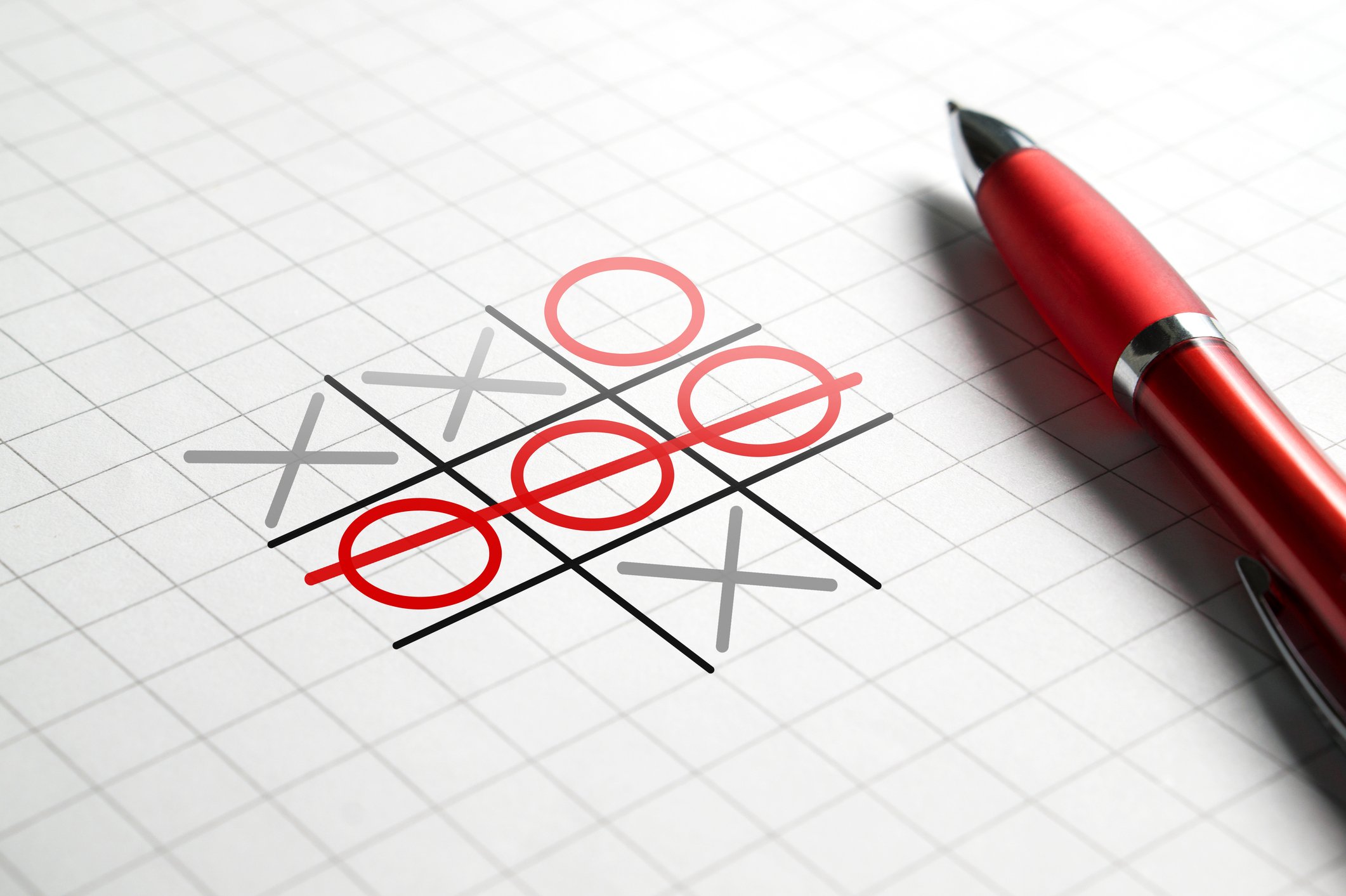 TicTacToe game drawn on paper