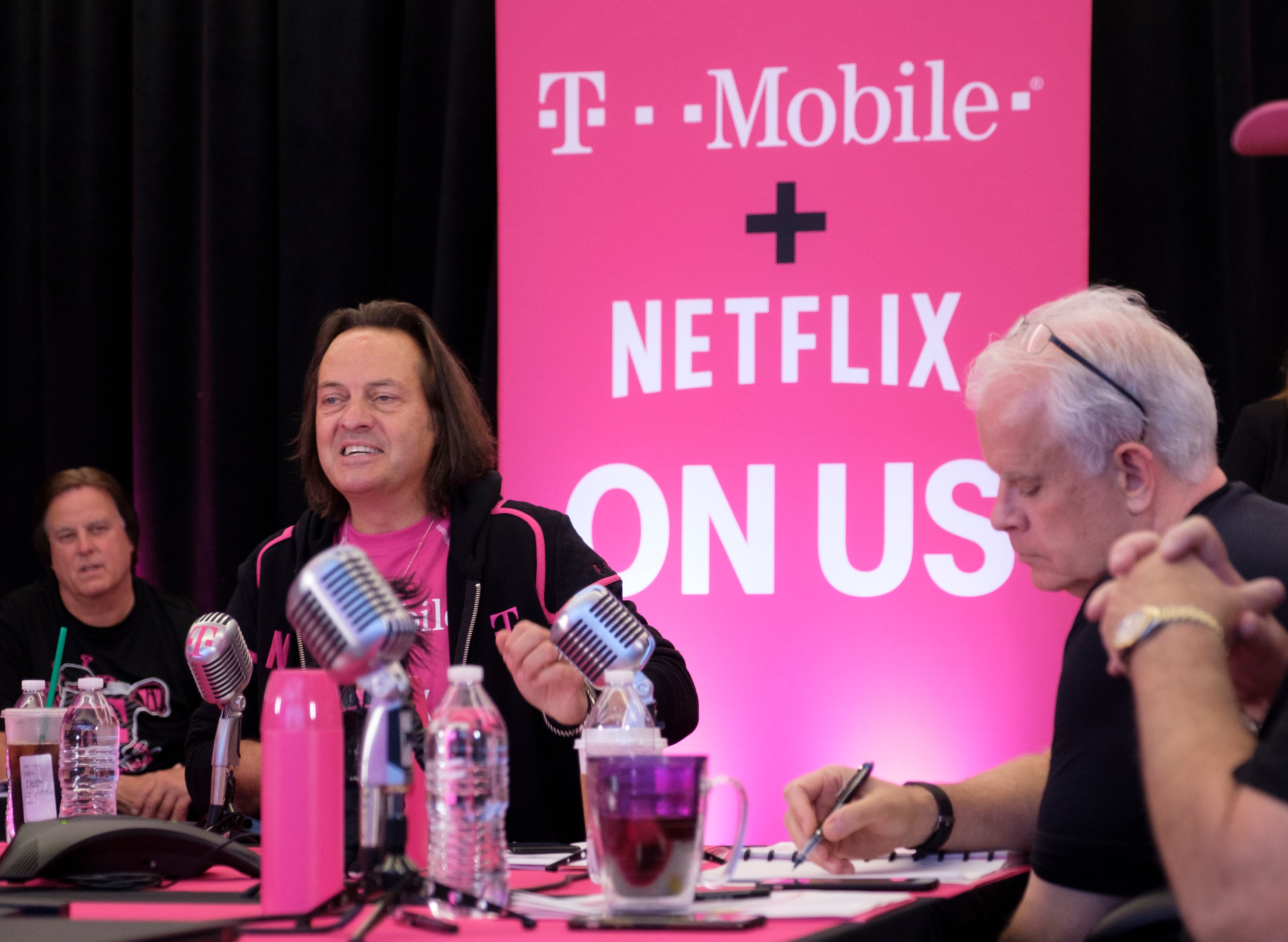 T-Mobile CEO John Legere unveiling Netflix On Us