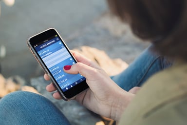 woman on smart phone online banking