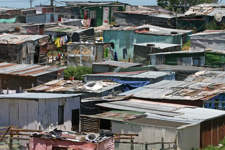 A collection of shacks inhabited by the poor.