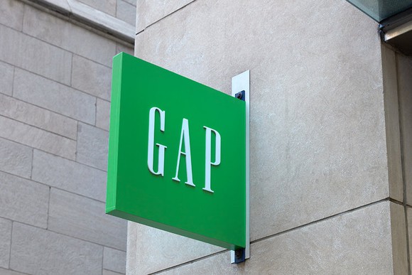A green "Gap" sign on a building