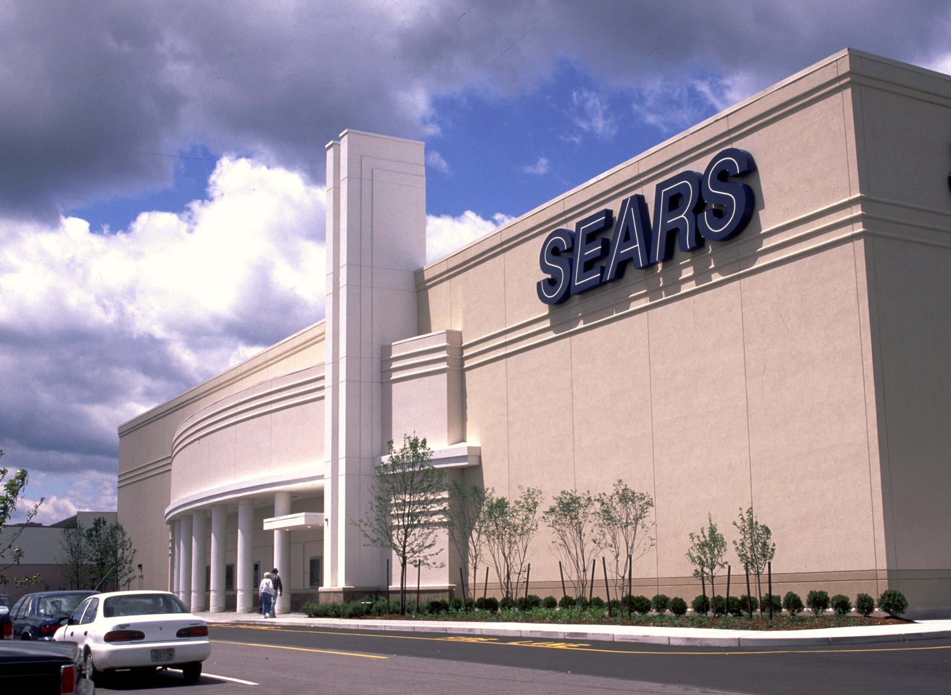 The outside of a Sears store.
