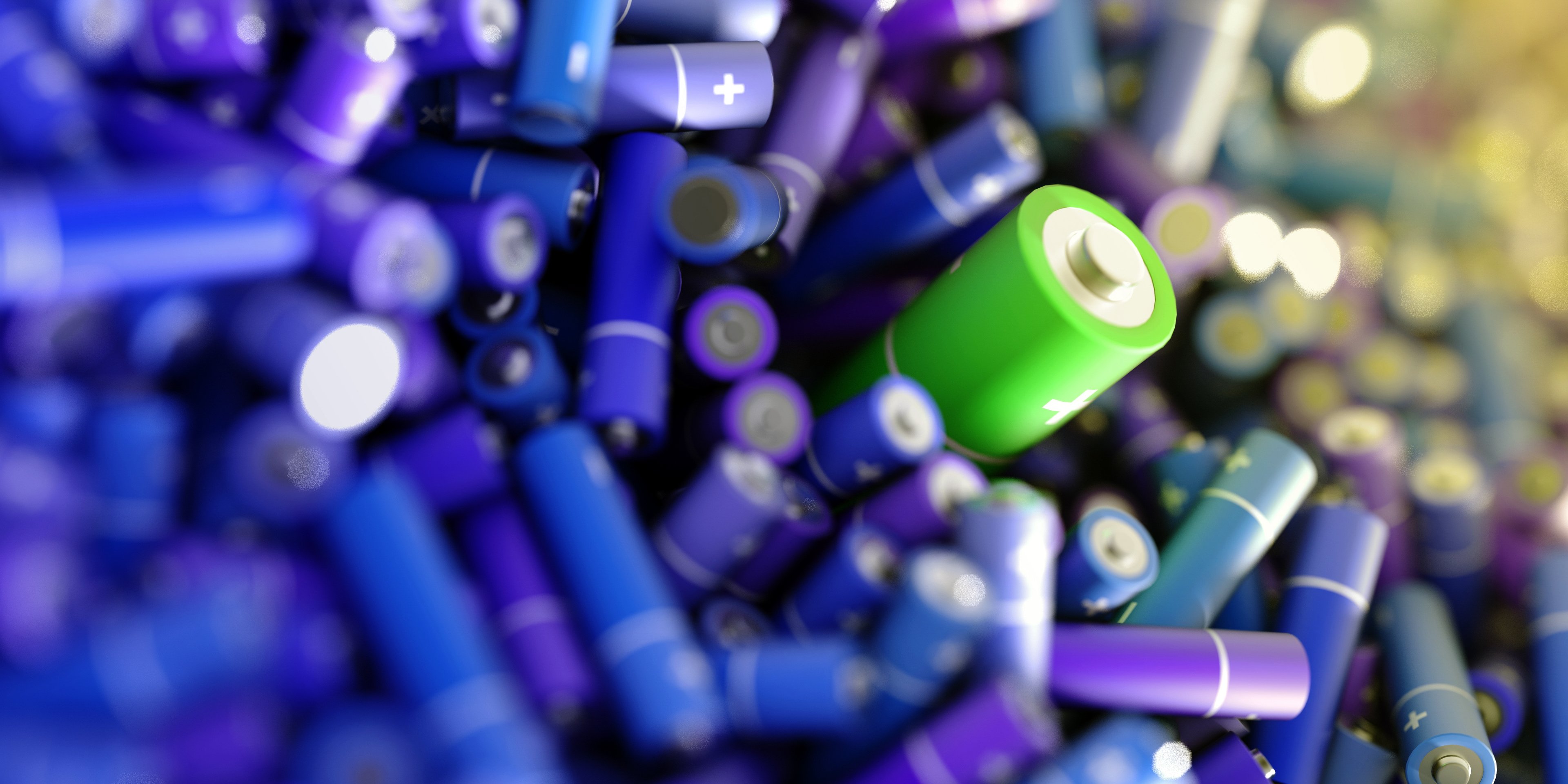 A pile of alkaline batteries