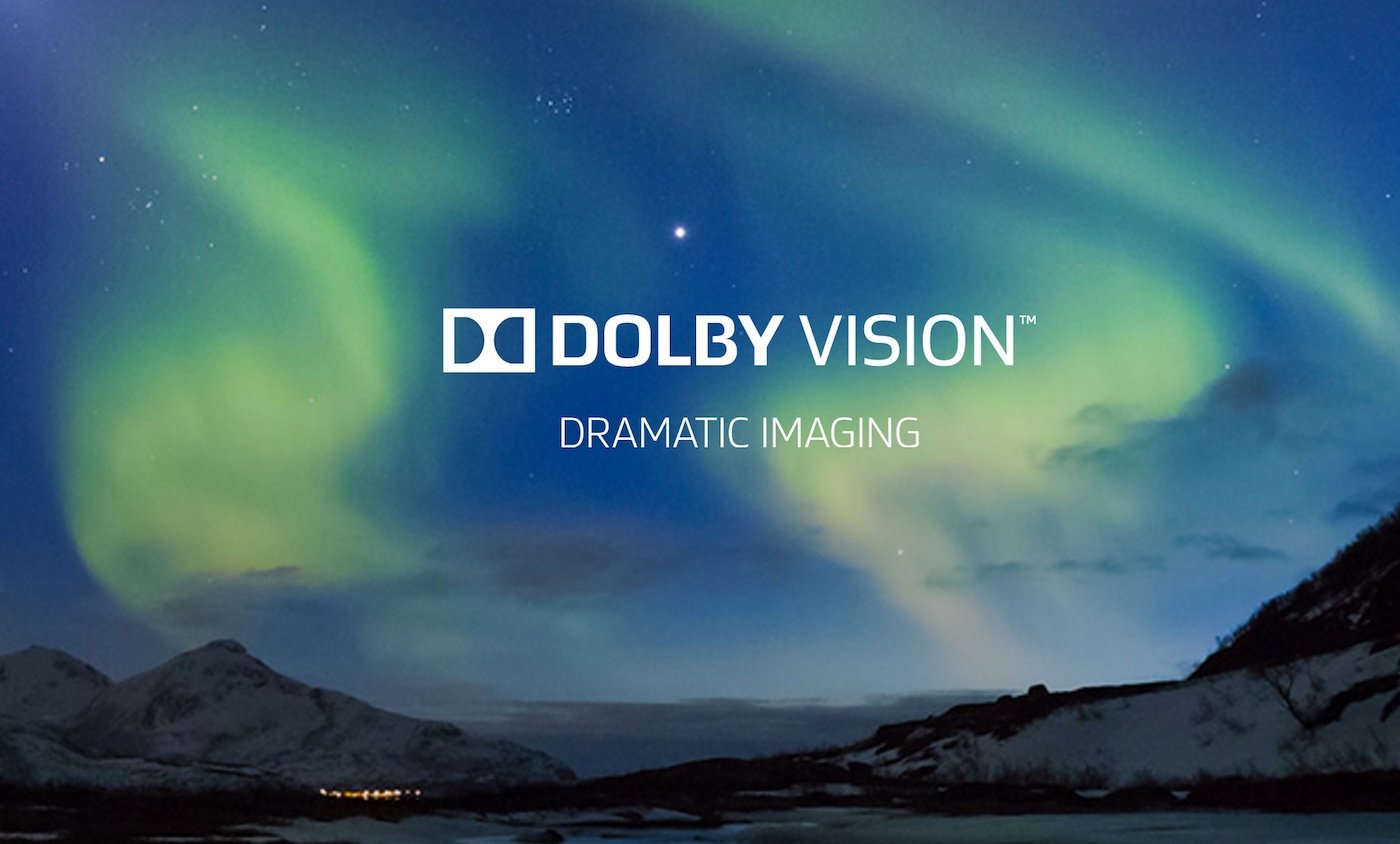 Dolby Vision logo over a photo of the Northern Lights, subtext "Dramatic Imaging"