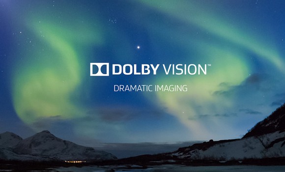 Dolby Vision logo over a photo of the Northern Lights, subtext "Dramatic Imaging"